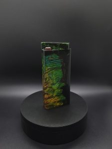 This image portrays 2G-Stash-Maple Burl Hybrid-XL Dynavap Case by Dovetail Woodwork.