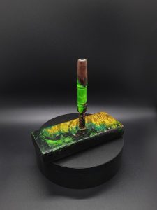 This image portrays 2G-Stash-Maple Burl Hybrid-XL Dynavap Case by Dovetail Woodwork.