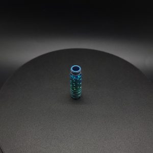 This image portrays Green to Gold Anodized Titanium Dynavap Omni(2021)-Full Stem by Dovetail Woodwork.