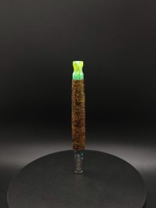 This image portrays Dynavap Spinning Mouthpiece-Galactic Resin Luminescent by Dovetail Woodwork.
