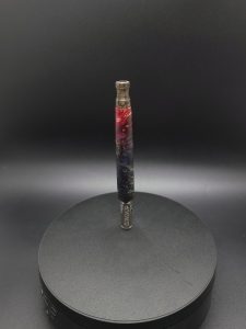 This image portrays Gold Titanium Core/Cosmic Burl Series XL-Dynavap Stem by Dovetail Woodwork.