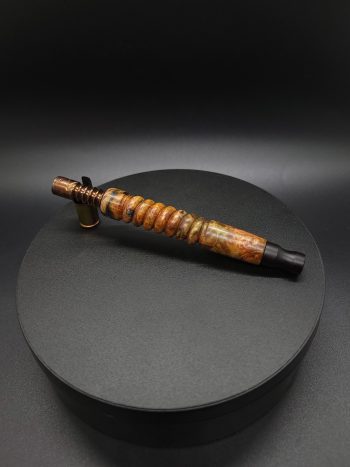 This image portrays Twisted Stems Series-Maple Burl-XL Dynavap Stem by Dovetail Woodwork.