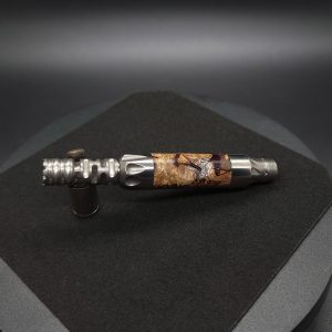 This image portrays Vong(i) Custom Sleeve-Black Walnut Burl Hybrid by Dovetail Woodwork.