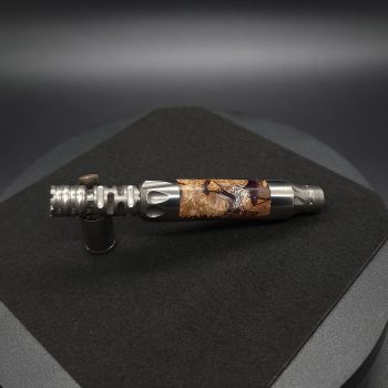 This image portrays Vong(i) Custom Sleeve-Black Walnut Burl Hybrid by Dovetail Woodwork.