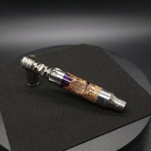 This image portrays Vong(i) Custom Sleeve-Black Walnut Burl Hybrid by Dovetail Woodwork.