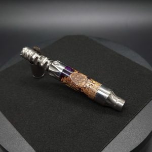 This image portrays Vong(i) Custom Sleeve-Black Walnut Burl Hybrid by Dovetail Woodwork.