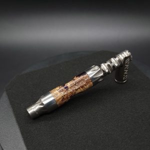 This image portrays Vong(i) Custom Sleeve-Black Walnut Burl Hybrid by Dovetail Woodwork.