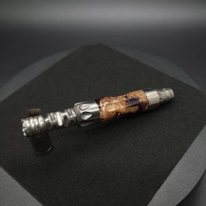 This image portrays Vong(i) Custom Sleeve-Black Walnut Burl Hybrid by Dovetail Woodwork.
