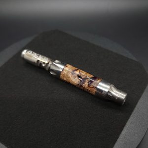 This image portrays Vong(i) Custom Sleeve-Black Walnut Burl Hybrid by Dovetail Woodwork.