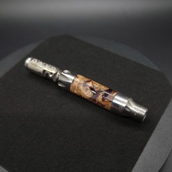 This image portrays Vong(i) Custom Sleeve-Black Walnut Burl Hybrid by Dovetail Woodwork.