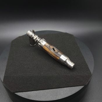 This image portrays Vong(i) Custom Sleeve-Black & White Ebony Wood Sleeve by Dovetail Woodwork.