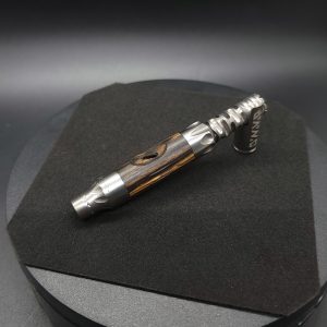 This image portrays Vong(i) Custom Sleeve-Black & White Ebony Wood Sleeve by Dovetail Woodwork.