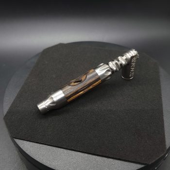 This image portrays Vong(i) Custom Sleeve-Black & White Ebony Wood Sleeve by Dovetail Woodwork.