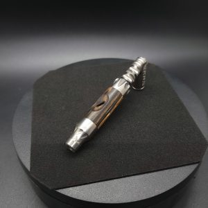 This image portrays Vong(i) Custom Sleeve-Black & White Ebony Wood Sleeve by Dovetail Woodwork.