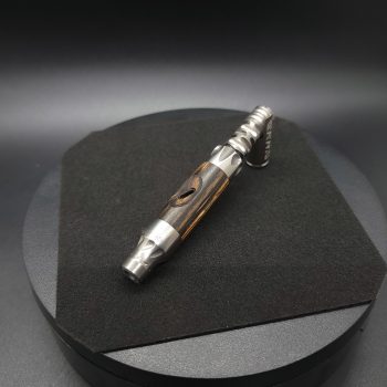 This image portrays Vong(i) Custom Sleeve-Black & White Ebony Wood Sleeve by Dovetail Woodwork.