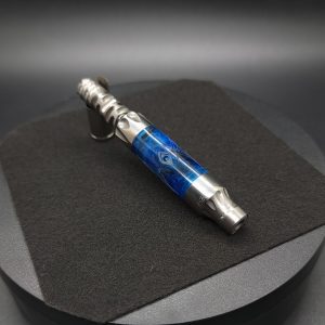 This image portrays Vong(i) Custom Sleeve-Black/Blue Spider Sleeve by Dovetail Woodwork.