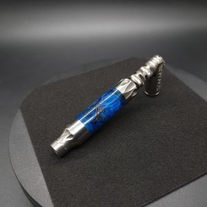 This image portrays Vong(i) Custom Sleeve-Black/Blue Spider Sleeve by Dovetail Woodwork.