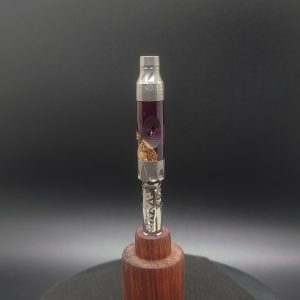 This image portrays Vong(i) Custom Sleeve-Black Walnut Burl Hybrid-Galactic Purple by Dovetail Woodwork.