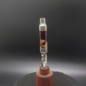 This image portrays Vong(i) Custom Sleeve-Black Walnut Burl Hybrid-Galactic Purple by Dovetail Woodwork.