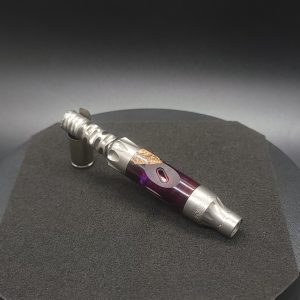 This image portrays Vong(i) Custom Sleeve-Black Walnut Burl Hybrid-Galactic Purple by Dovetail Woodwork.