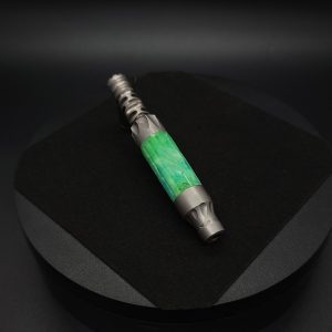 This image portrays Vong(i) Custom Sleeve-Cosmic Green Luminescent Sleeve by Dovetail Woodwork.