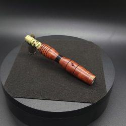 This image portrays Red Mallee Burl Hybrid XL-Hourglass-Dynavap Stem-NEW! by Dovetail Woodwork.