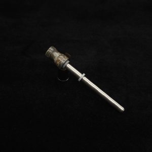 This image portrays Dynavap Spinning Mouthpiece-Multi-Dyed Highly Figured Buckeye Burl Wood by Dovetail Woodwork.