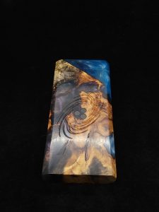 This image portrays Luminescent 2G-Galaxy Stash XL-Buckeye Burl-Dynavap Case by Dovetail Woodwork.