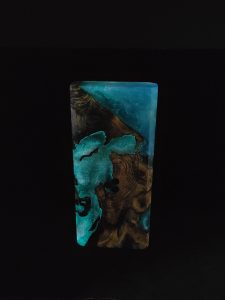 This image portrays Luminescent 2G-Galaxy Stash XL-Buckeye Burl-Dynavap Case by Dovetail Woodwork.
