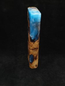 This image portrays Luminescent 2G-Galaxy Stash XL-Buckeye Burl-Dynavap Case by Dovetail Woodwork.