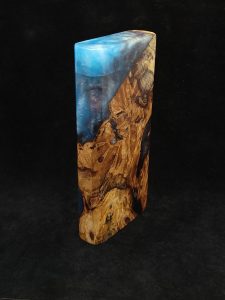 This image portrays Luminescent 2G-Galaxy Stash XL-Buckeye Burl-Dynavap Case by Dovetail Woodwork.