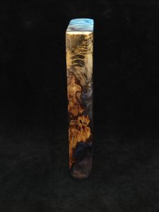 This image portrays Luminescent 2G-Galaxy Stash XL-Buckeye Burl-Dynavap Case by Dovetail Woodwork.