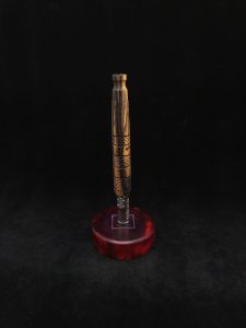 This image portrays High Class-Knurled XL Dynavap Stem/Black & White Ebony with Matching Mouthpiece by Dovetail Woodwork.