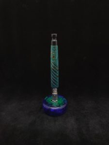 This image portrays Reaper XL Dynavap Stem/Burl Wood+Black Mouthpiece by Dovetail Woodwork.