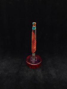 This image portrays Reaper XL Dynavap Stem/Burl Wood Hybrid+(2) Matching Mouthpieces by Dovetail Woodwork.