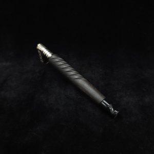 This image portrays Reaper XL Dynavap Stem/Matte Ebony Wood + Gloss Black Mouthpiece by Dovetail Woodwork.
