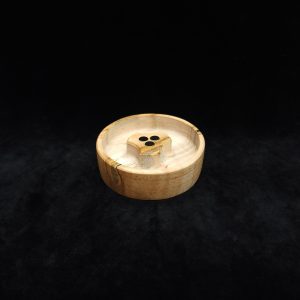 This image portrays DynaPuck XL-Wavy Maple Wood-Dynavap Stem Display/AVB Holder by Dovetail Woodwork.