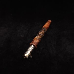 This image portrays V-7 Dynavap XL Stem/Mixed Burl + Matched Mouthpiece by Dovetail Woodwork.