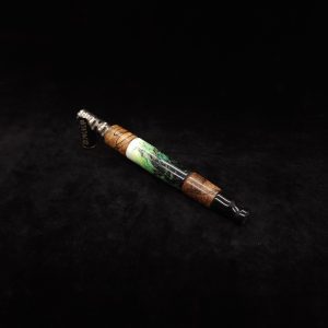 This image portrays Luminescent Widow Dynavap Stem XL-Hybrid + M.P. by Dovetail Woodwork.