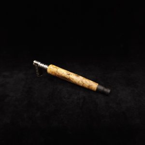 This image portrays Tapered Grip Dynavap Mixed Burl Stem + Ebony Mouthpiece by Dovetail Woodwork.