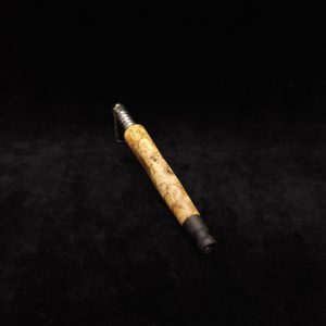 This image portrays Tapered Grip Dynavap Mixed Burl Stem + Ebony Mouthpiece by Dovetail Woodwork.