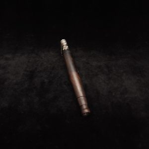 This image portrays Straight Tapered XL Dynavap Cocobolo Burl Stem + Matching Mouthpiece by Dovetail Woodwork.