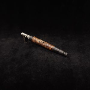 This image portrays Straight Tapered Dynavap XL Burl Hybrid Stem + Matching Mouthpiece by Dovetail Woodwork.