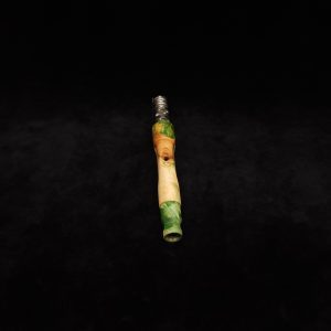 This image portrays Taper Gripped Dynavap Green Color Fade Stem + Matched Mouthpiece by Dovetail Woodwork.