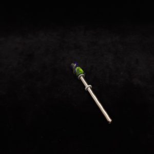 This image portrays Dynavap Spinning Mouthpiece-Metallic Green/Purple by Dovetail Woodwork.