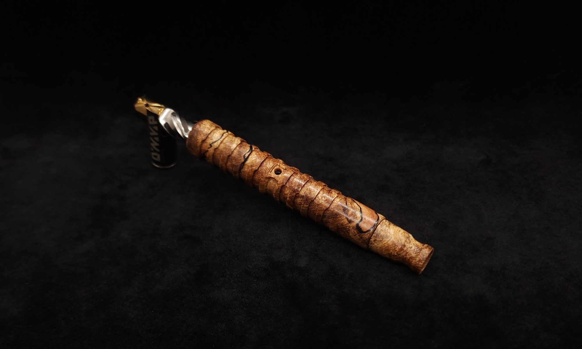 This image portrays Fractured Dynavap XL Stem + Matched Mouthpiece-NEW! by Dovetail Woodwork.