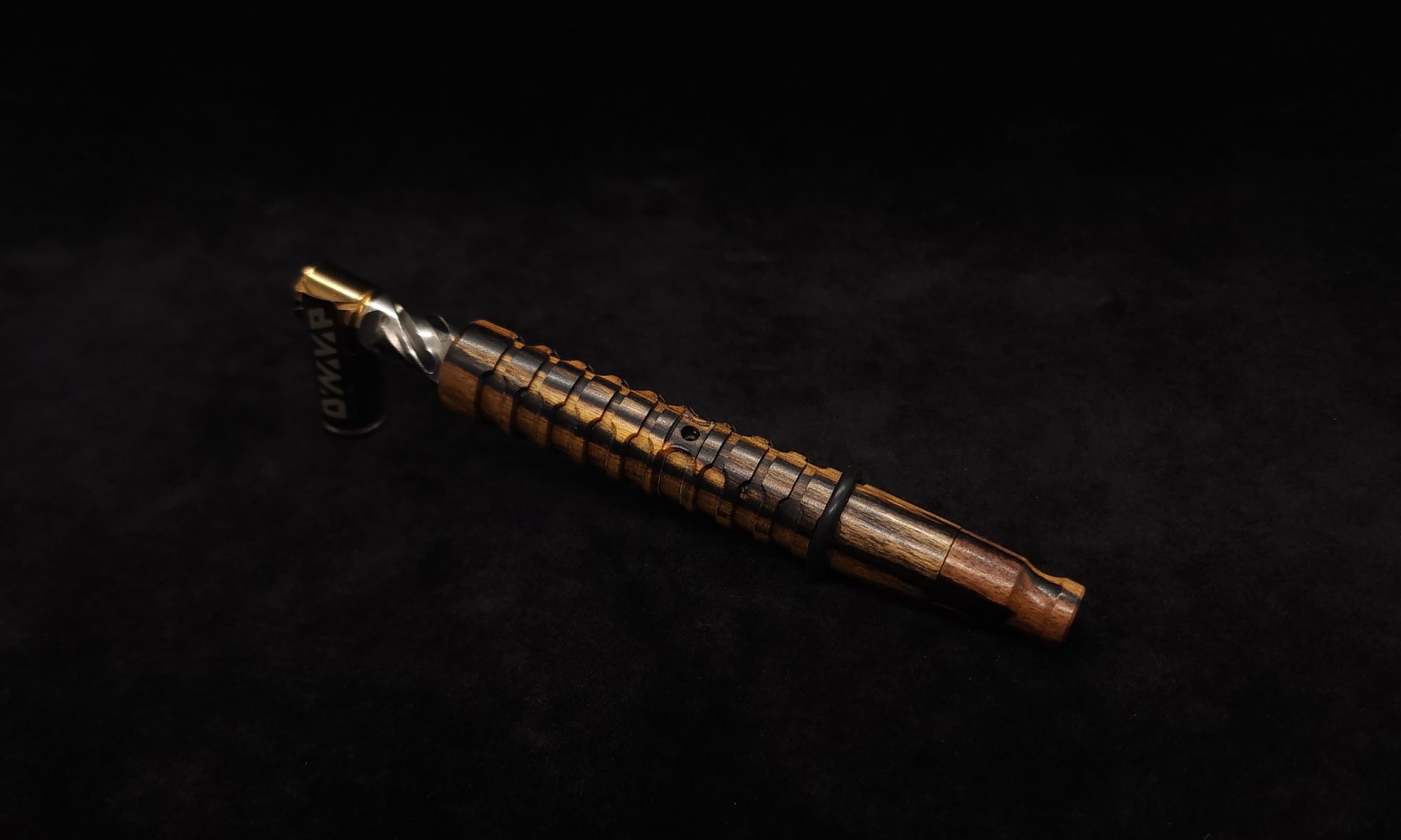 This image portrays Fractured Dynavap XL Stem + Matched Mouthpiece-NEW! by Dovetail Woodwork.