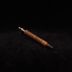 This image portrays Fractured Dynavap XL Stem/Lignum Vitae+Ebony Mouthpiece-NEW! by Dovetail Woodwork.