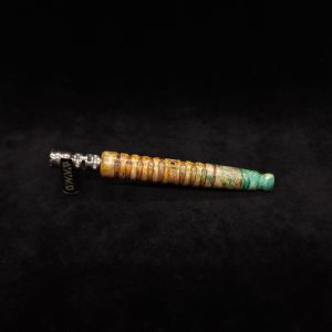 This image portrays Fractured Dynavap XL Stem/Burnished Cut + Matched Mouthpiece-NEW! by Dovetail Woodwork.