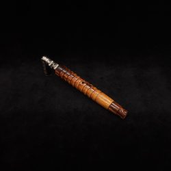 This image portrays Fractured Dynavap XL Stem/Tiger Wood+Matching Mouthpiece-NEW! by Dovetail Woodwork.